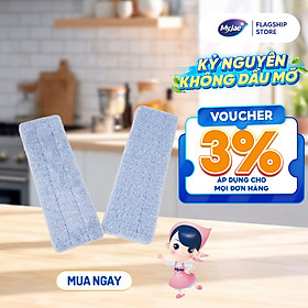 Bông Lau Thay Thế Cây Lau Nhà MyJae Đài Loan Sợi Polyester Kéo Vắt Thông Minh Sạch Nhanh 360 Độ 125cm