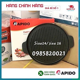 Mua Chảo gang nướng bếp từ hãng Rapido  Chảo nướng size24/26