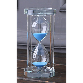 Đồng hồ cát trang trí hình trụ pha lê thủy tinh sáng tạo 15 phút
