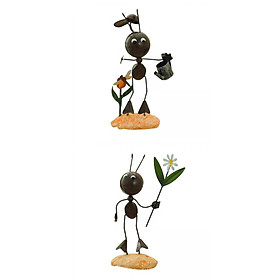 2pcs Ant Figurine Statue Model Bedroom Living Room Office Desktop Decor