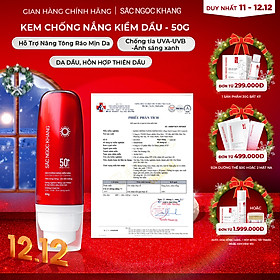 [Mới] Kem Chống Nắng Kiềm Dầu SẮC NGỌC KHANG 50g - bảo vệ toàn diện, kiểm soát bóng dầu hiệu quả