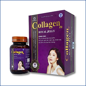 Collagen Royal Jelly - Ngăn ngừa quá trình lão hóa, Tăng cường độ đàn hồi cho da, Bảo vệ tế bào da, giúp da chắc khỏe, mịn màng (Hộp 30 viên)