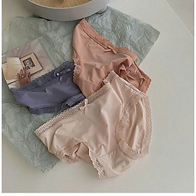 SET 3 QUẦN LÓT THUN LẠNH PHỐI NƠ VIỀN REN BẮT MẮT SIÊU HOT TỪ 40-55KG DÀNH CHO NỮ