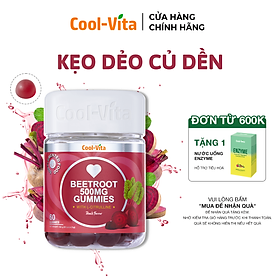 Kẹo Dẻo Củ Dền Thuần Chay Hỗ Trợ Bổ Sung Sắt, Lưu Thông Máu & Hỗ Trợ Bổ Sung Năng Lượng LCitrulline Vị Đào Coolvita (60 viên x 3g)/hộp
