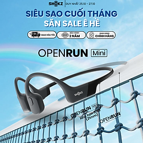 Tai Nghe Bluetooth Thể Thao Dẫn Truyền Âm Thanh Qua Xương SHOKZ OPEN RUN MINI S803 - Hàng Chính Hãng - Kháng nước IP67 - Sạc nhanh- Pin sử dụng trong 8 tiếng - Màu đen