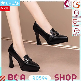 Giày đế đúp nữ cao gót 9 phân RO594 ROSATA tại BCASHOP kiểu dáng công sở tôn dáng và thời trang, thể hiện đẳng cấp