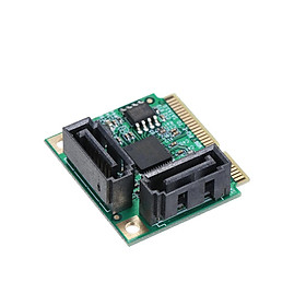 Mini PCI-E to 2 Ports SATA3 Adapter Card SATA3.0 Expansion Card Mini Size High Speed Transmission Wide Compatibility