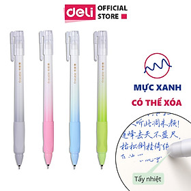 Hình ảnh Bút gel xóa được có nắp đậy Deli - ngòi 0.5mm - mực Xanh/ Đen - A660