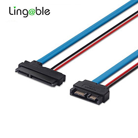 Lingable SATA Adapter Cable Serial ATA 22Pin 7+15 Female to Slimline SATA 13Pin 7+6 Male Connector Conterver Cables 30CM Cable length: 0.3m