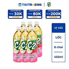 Lốc 6 chai hồng trà vải C2 455ml