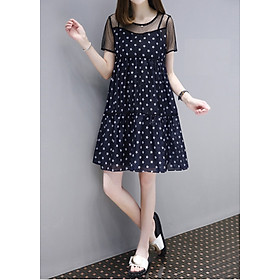Đầm suông nữ xếp từng phối ren form rộng đủ size AH10