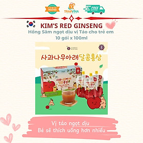 Hồng Sâm ngọt dịu vị Táo cho trẻ em Kim's Red Ginseng 10 gói x 100ml