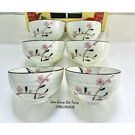 Bộ 10 bát ăn cơm gốm sứ Bát Tràng hoạ tiết vẽ tay thủ công cao cấp