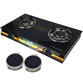 Bếp Ga Đôi RAIDEN Mặt Kiếng Cường Lực Khung Inox Bền Bỉ-Hàng Chính Hãng