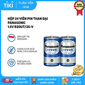 Hộp 24 viên pin than đại Panasonic 1.5V R20UT/2S-V (Xanh) - Hàng Chính Hãng