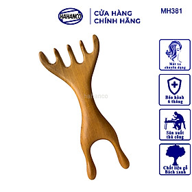 Lược Châm Cứu Hươu Bằng Gỗ Thơm HAHANCO Giúp Lưu Thông Máu Mát Xa Toàn Thân - MH381