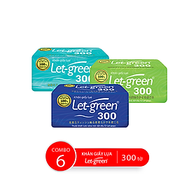 Combo 6 Bao Khăn Giấy Lụa LET-GREEN, 300 Tờ/Bao