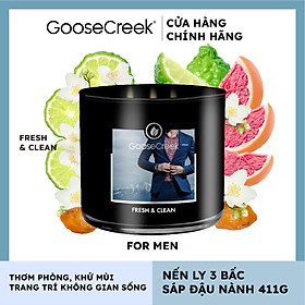 Mua Nến ly 3 bấc sáp đậu nành For Men Goose Creek (411g) - Fresh & Clean