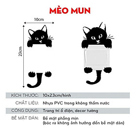 Mua Trang trí ổ điện miếng dán tường công tắc hình dễ thương con vật cute dog cat 1204