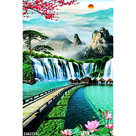 Mua TRANH DÁN TƯỜNG 3D SƠN THUỶ HỮU TÌNH THÁC NƯỚC ĐẸP NHIỀU MẪU - TRANH NON NƯỚC HỮU TÌNH