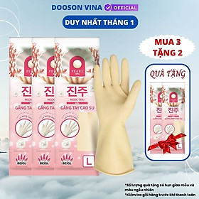 Mua 3 Tặng 2 - Găng Tay Cao Su Tay Lửng Ngọc Trai Size L 