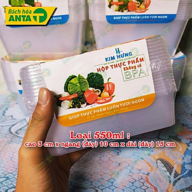 10 bộ Hộp nhựa thực phẩm có nắp dùng được cho lò vi sóng Kim Hưng | Ấn vào chọn size - hộp chữ nhật đựng thức ăn
