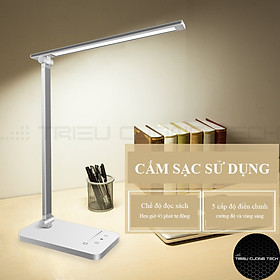 Hình ảnh Đèn Bàn Học LED Đọc Sách Làm Việc Chống Cận Bảo Vệ Mắt - Cảm Ứng 5 Cấp Độ Điều Chỉnh  - Điều Chỉnh Vùng Sáng - Gấp Gọn Tiện Lợi 