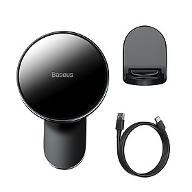 Đế giữ điện thoại tích hợp nam châm và Sạc không dây dùng trên xe ô tô Baseus Big Energy Car Mount Wireless Charger (15W, Magsafe Wireless Quick Charger and Holder for Car) - Hàng Chính Hãng 