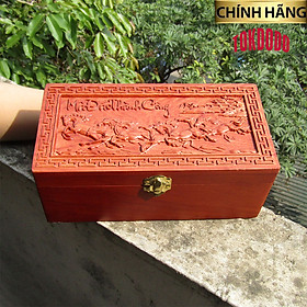 Hình ảnh Hộp Đựng Trang Sức, Vật Phẩm Văn Phòng TOKDODO Gỗ Tự Nhiên Chạm Mã Đáo Thàng Công