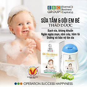 Sữa tắm & gội em bé thảo dược 150g, ngừa mụn, rôm sảy, hăm tã, dưỡng ẩm