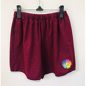 QUẦN THUN SHORT NỮ - FREESIZE - LƯNG CO GIÃN THOẢI MÁI - HOA CÚC - NHIỀU MÀU - Đỏ Kim Tuyến