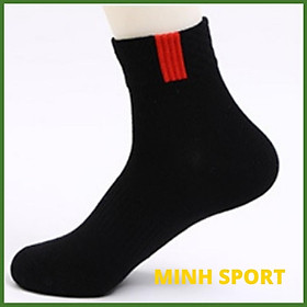 Tất nam nữ thể thao bóng đá thoáng khí thấm hút mồ hôi co giãn thoải mái không xù chất liệu cotton