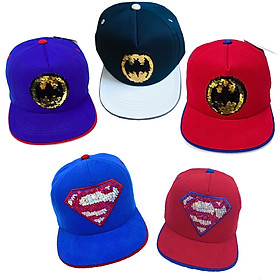 Mũ nón cho bé snapback siêu anh hùng Batman đính kim sa cườm lật mũ hip hop bé trai - Misolbooks ảnh thật+Video