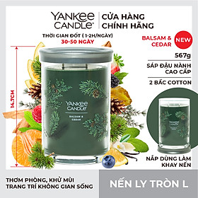 Nến ly tròn sáp đậu nành Yankee Candle size L (567g) - Balsam & Cedar