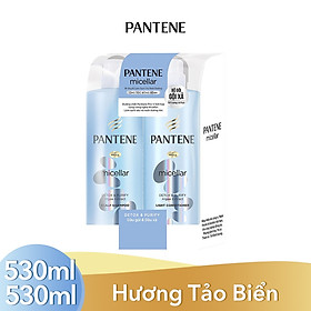 Bộ Đôi Pantene Micellar Hương Tảo Biển (Dầu Gội 530ml + Kem Xả 530ml)