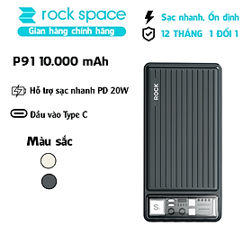 Hình ảnh Pin dự phòng PD 20W Rockspace P91 sạc nhanh 10000mAh Hàng chính hãng bảo hành 12 tháng