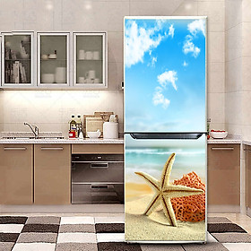 Decal dán trang trí tủ lạnh chống thấm cao cấp(sao biển) - 70 x 180