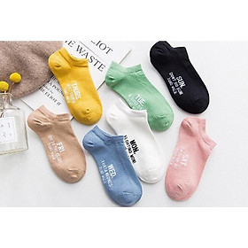 Combo 07 đôi tất tuần nữ cổ ngắn giao màu ngẫu nhiên