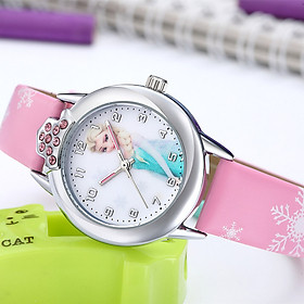 Đồng hồ kim cho bé gái có hình elsa màu hồng giá tốt