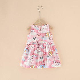 Váy, đầm bé gái mùa hè chất cotton thoáng mát nhiều hoạt tiết dễ thương QATE08