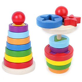Đồ chơi xếp chồng tháp cầu vồng hình khối ( Từ 1-3 tuổi)
