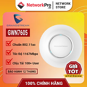 Mua Bộ Phát WiFi Grandstream GWN7605 (Hàng Chính Hãng) - Hỗ Trợ 100+ User  Chuẩn AC MU-MIMO 1167Mbps (Không Kèm Nguồn)