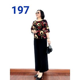 Đồ Cho Mẹ Trung Niên Bộ Đồ Phối Áo Lụa Hàn Châu và Quần Đũi Đen Cao Cấp 2022 - Tuấn Tú Store