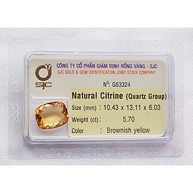 Mua Mặt đá thạch anh vàng citrine kiểm định tự nhiên mài giác chữ nhật