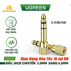 Mua Đầu jack chuyển đổi âm thanh từ cổng 3.5mm cái sang cổng 6.5mm đực chính hãng UGREEN 20503 - Hàng chính hãng