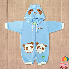 Bodysuit sơ sinh liền Nón Panda đáng yêu cho Bé 0-12 tháng
