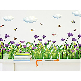 Decal dán tường chân rào oải hương