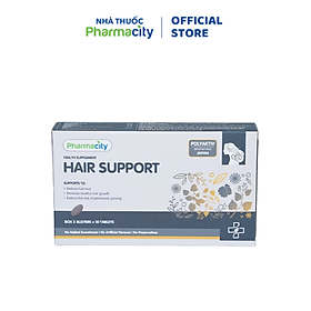 Viên hỗ trợ tóc khỏe, giảm rụng tóc, tóc bạc sớm Pharmacity Hair Support (Hộp 3 vỉ x 10 viên)