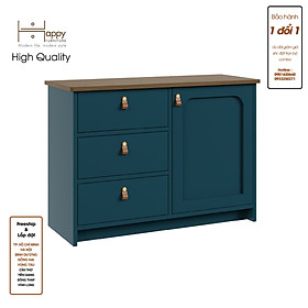 [Happy Home Furniture] NOMIA , Tủ lưu trữ 3 ngăn kéo - 1 cửa mở , 90cm x 35cm x 64cm ( DxRxC), THK_063