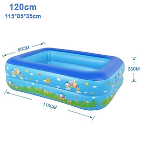 Mua Bể bơi phao 2 tầng cho bé (115x85x35cm) kèm bơm điện đỏ 2 chiều